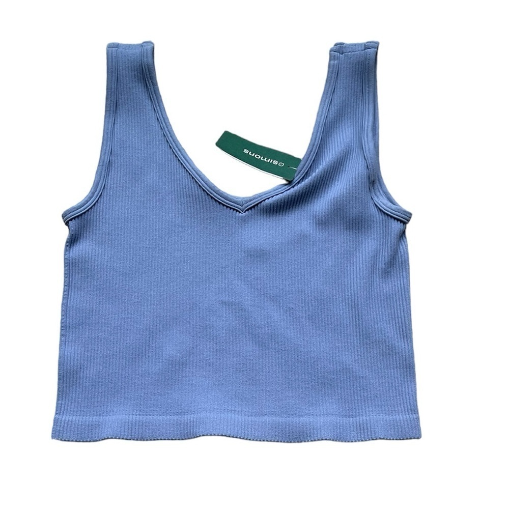 ANWND Simons NWT Blue Ribbed Tank Top Size M-L NEW